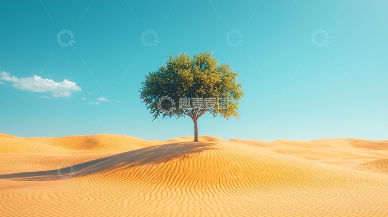 高清大图下载【趣麦麦图】沙漠孤树
