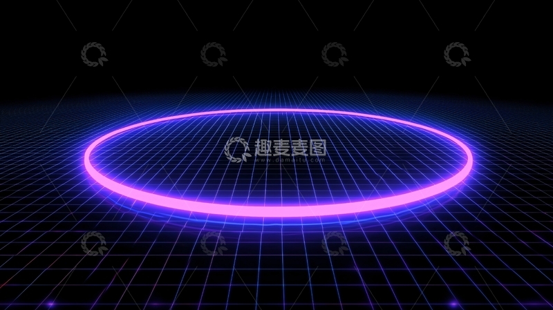 高清大图下载【趣麦麦图】炫彩霓虹灯环形背景