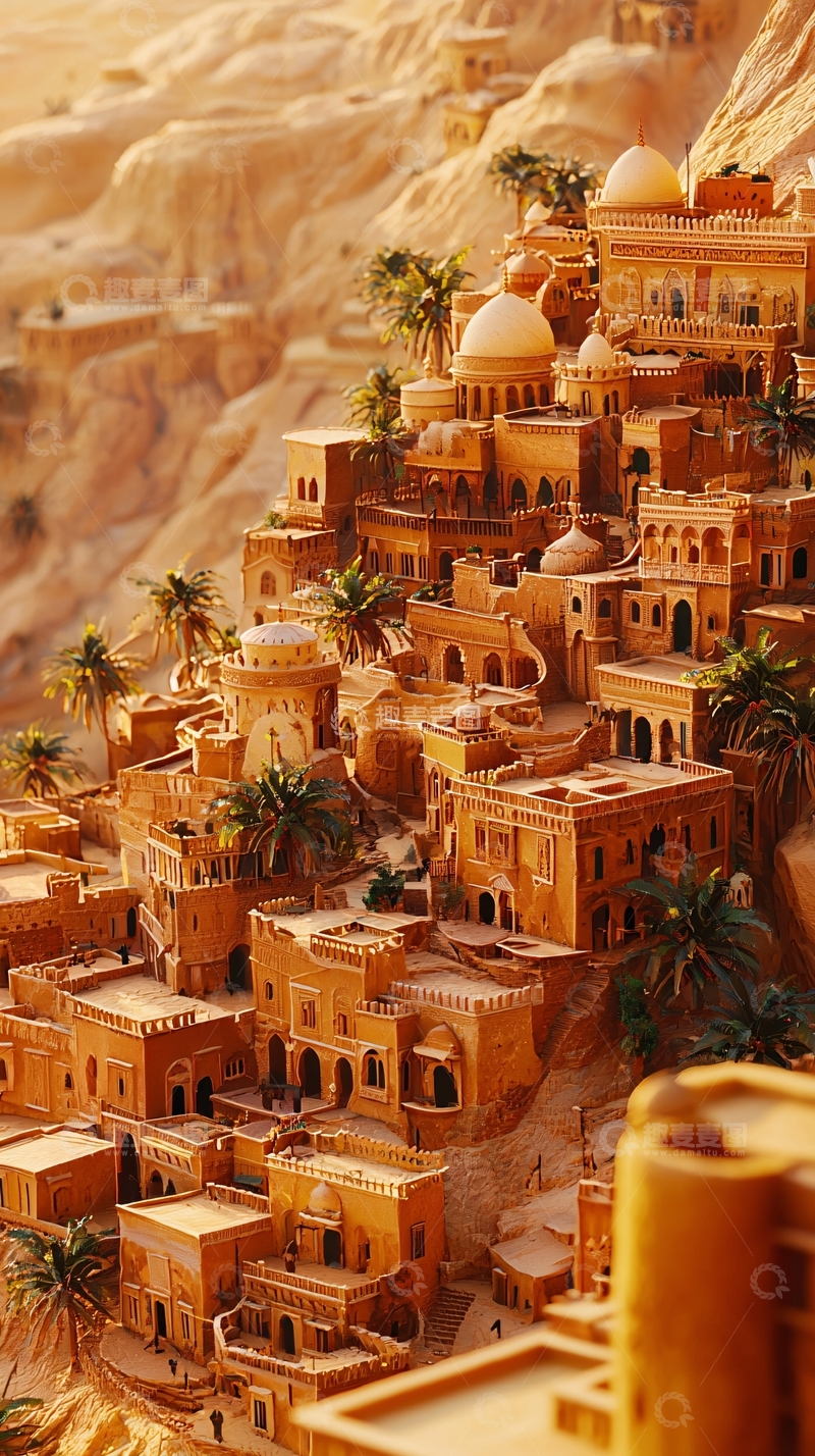 高清大图下载【趣麦麦图】沙漠小镇