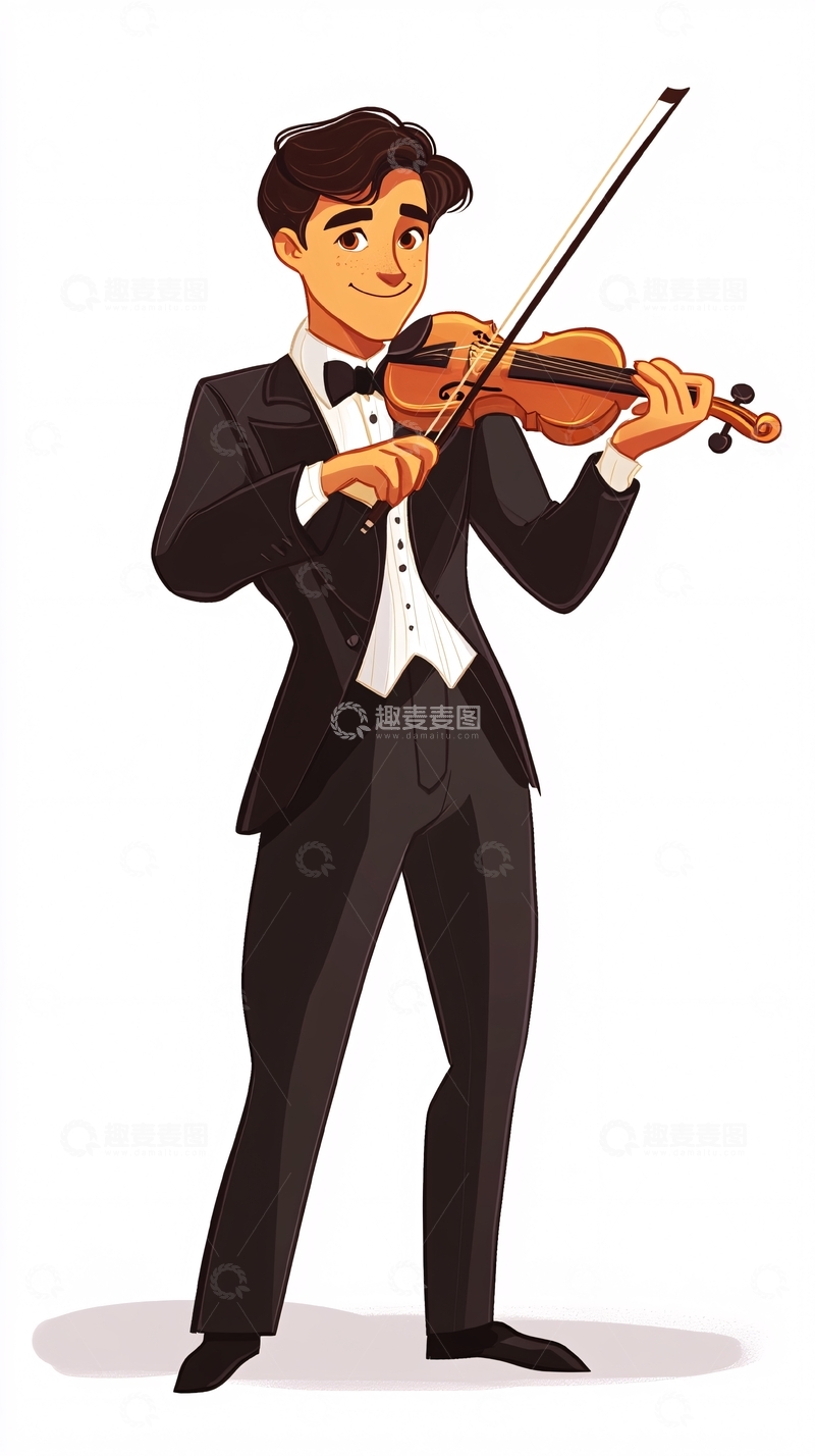 高清大图下载【趣麦麦图】小提琴手演奏