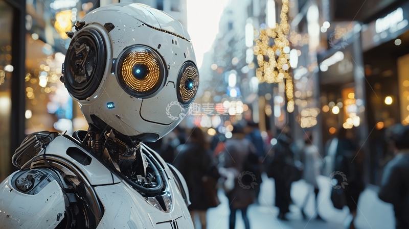 高清大图下载【趣麦麦图】未来都市机器人