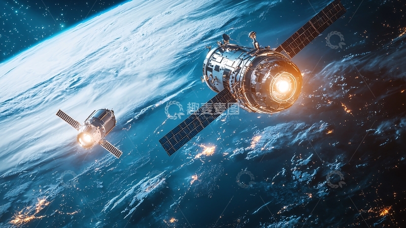 高清大图下载【趣麦麦图】太空卫星地球