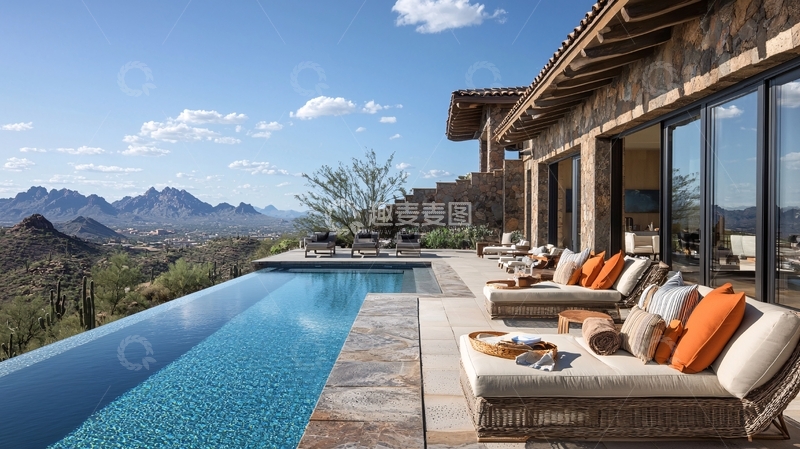 高清大图下载【趣麦麦图】山景泳池别墅