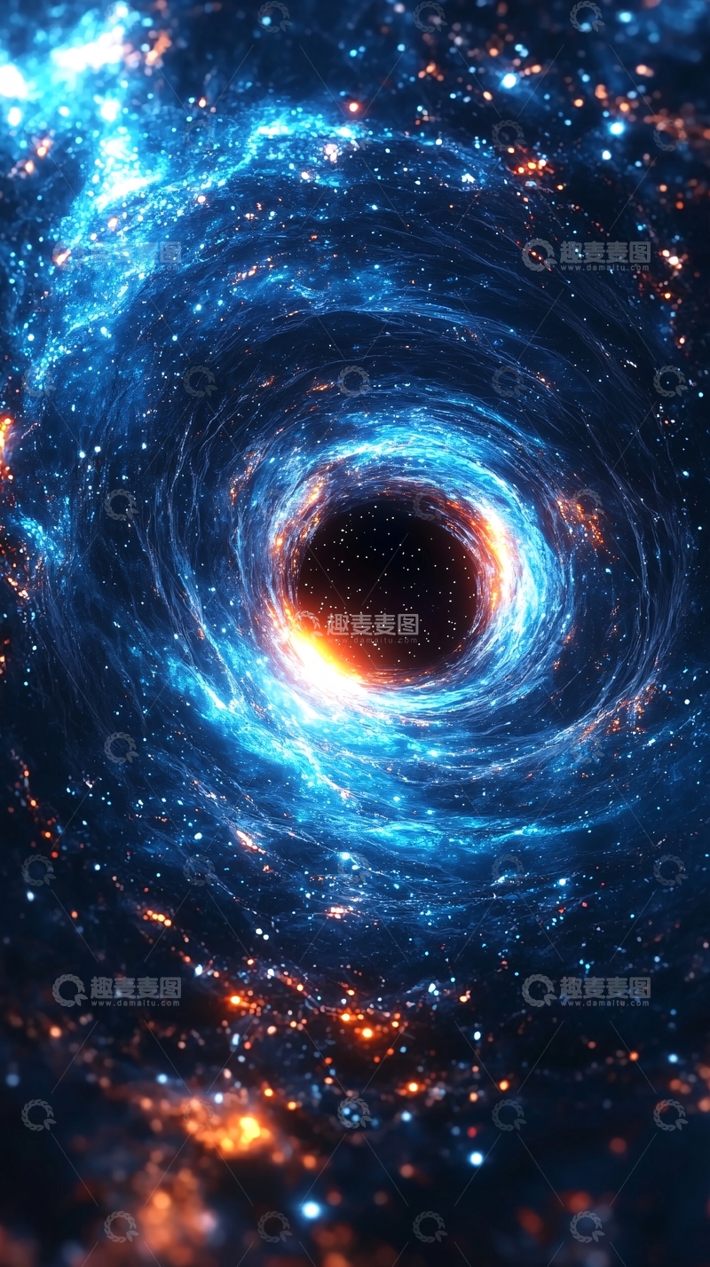 高清大图下载【趣麦麦图】蓝光星云漩涡黑洞