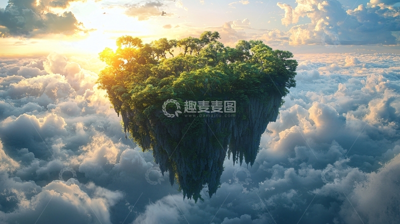 高清大图下载【趣麦麦图】云中绿洲