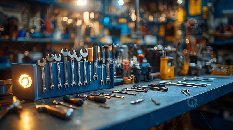 高清大图下载【趣麦麦图】工具桌面上摆满扳手