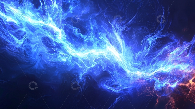 高清大图下载【趣麦麦图】蓝色火焰能量流