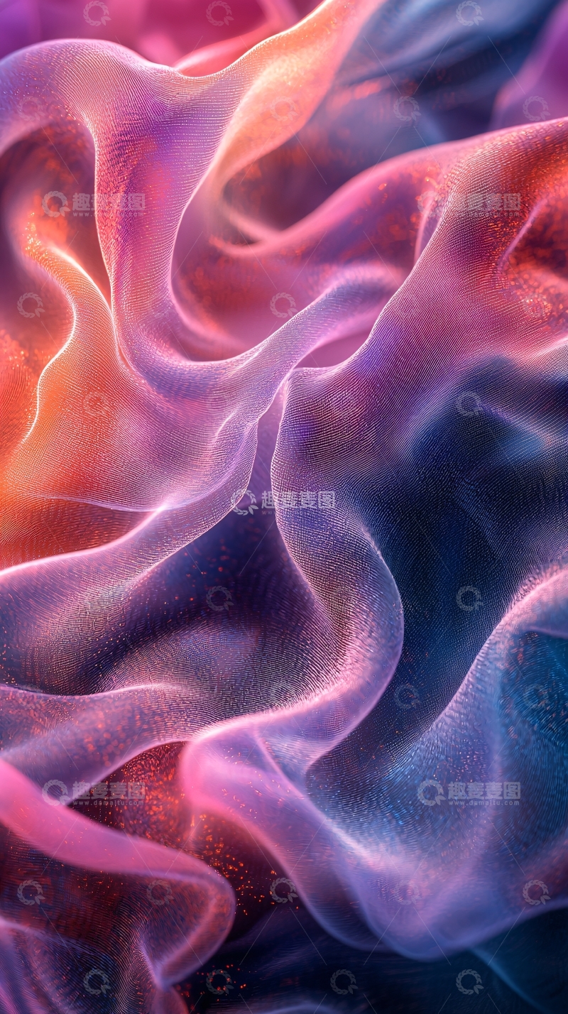 高清大图下载【趣麦麦图】梦幻色彩绸缎质感