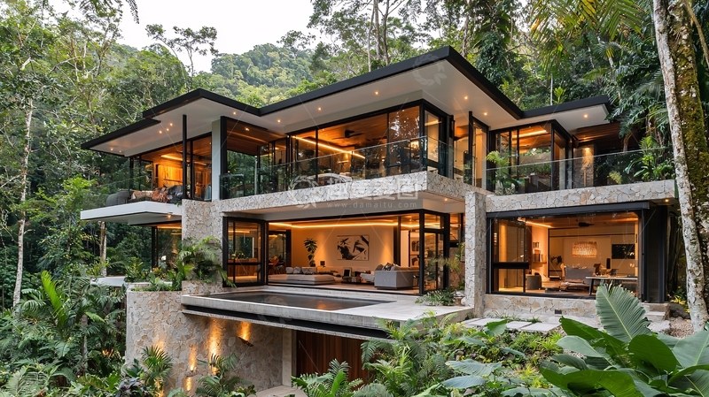 高清大图下载【趣麦麦图】现代丛林别墅