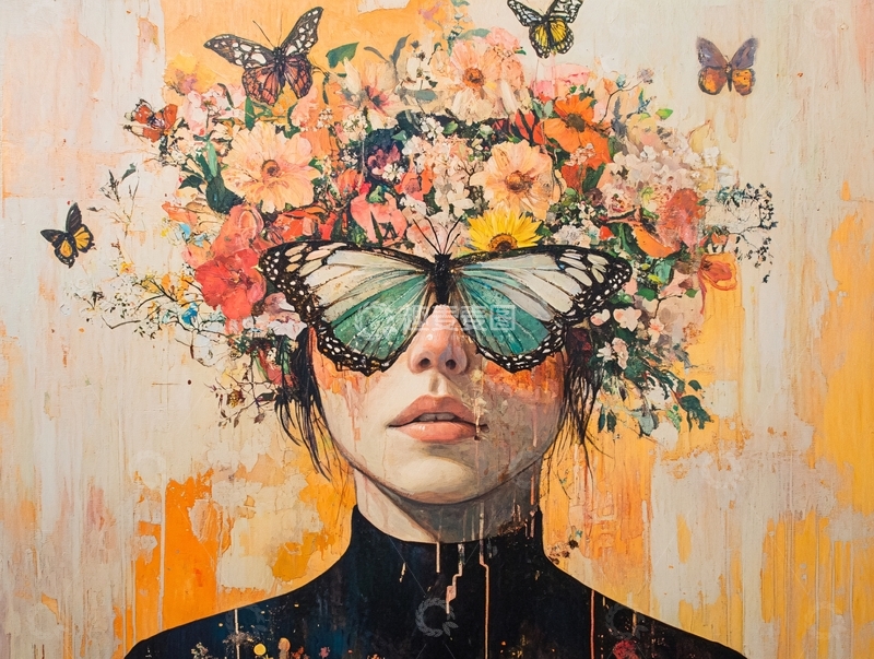 高清大图下载【趣麦麦图】花环少女