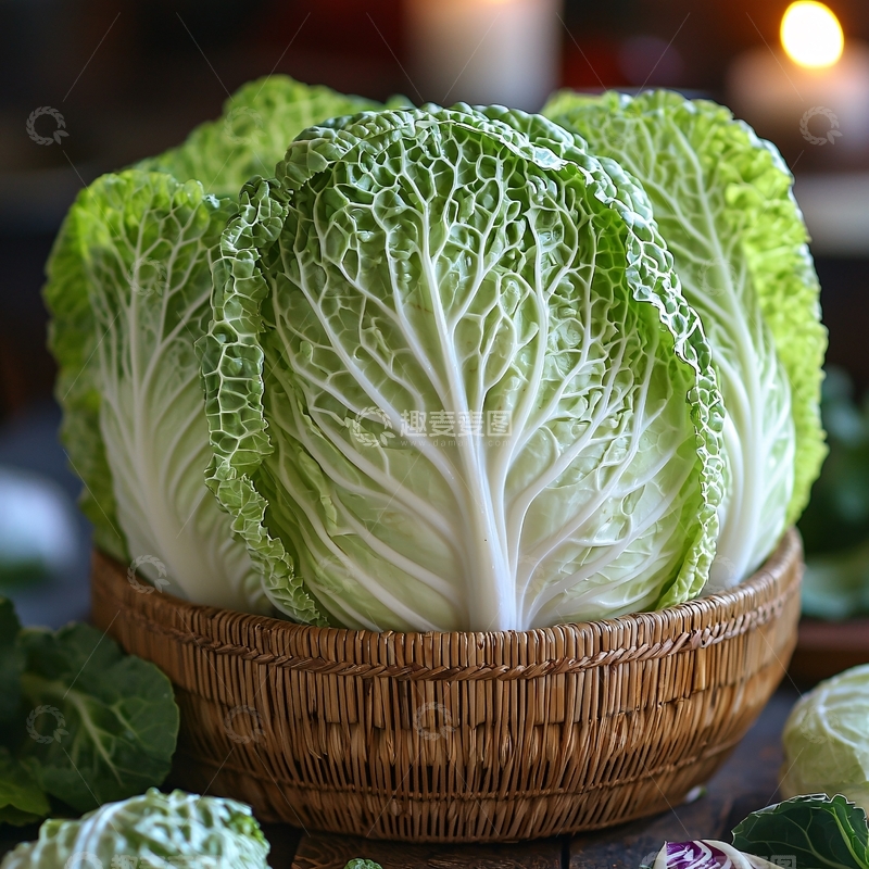 高清大图下载【趣麦麦图】蔬菜篮子里的新鲜大白菜