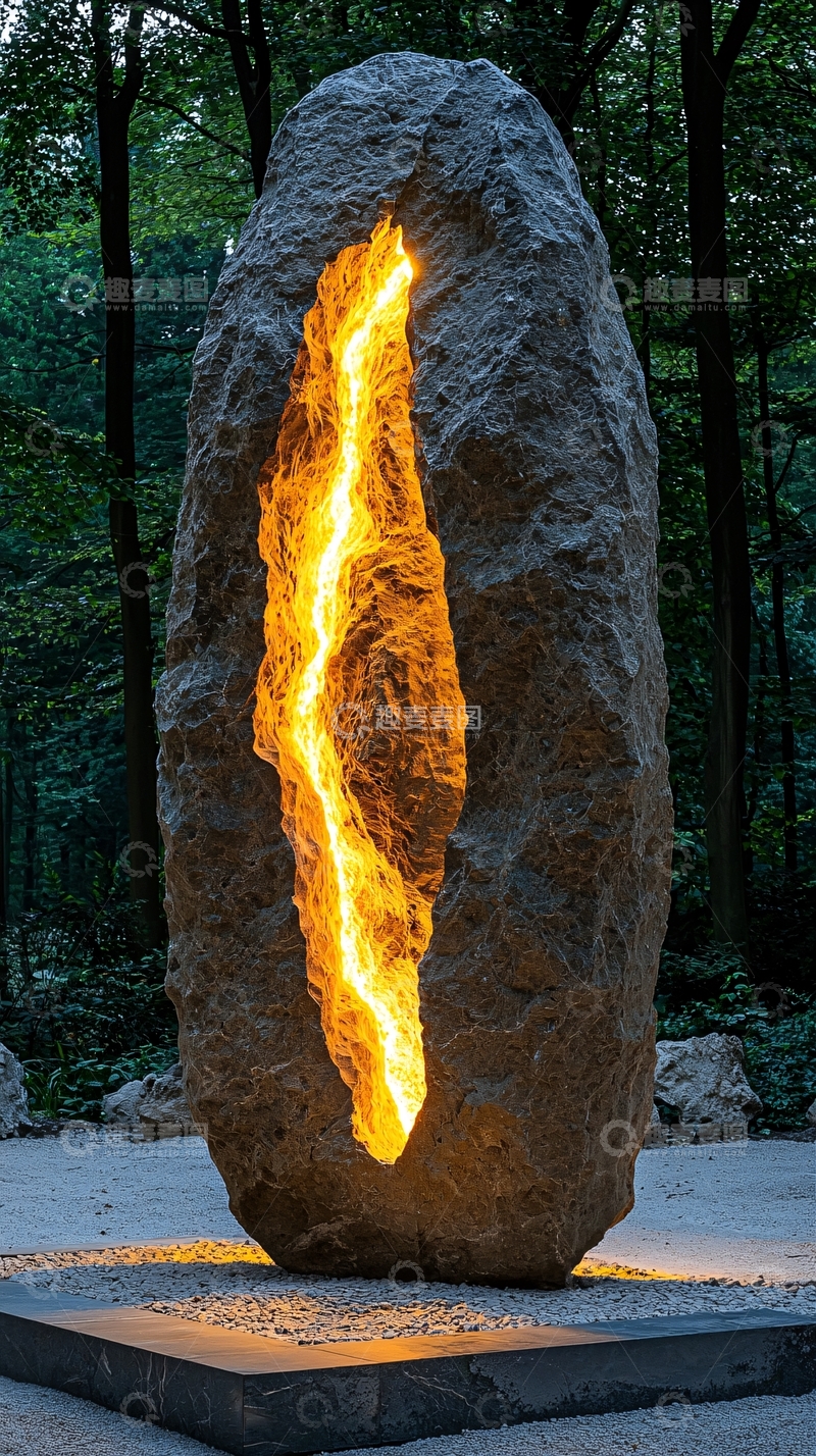 高清大图下载【趣麦麦图】光照石头雕塑