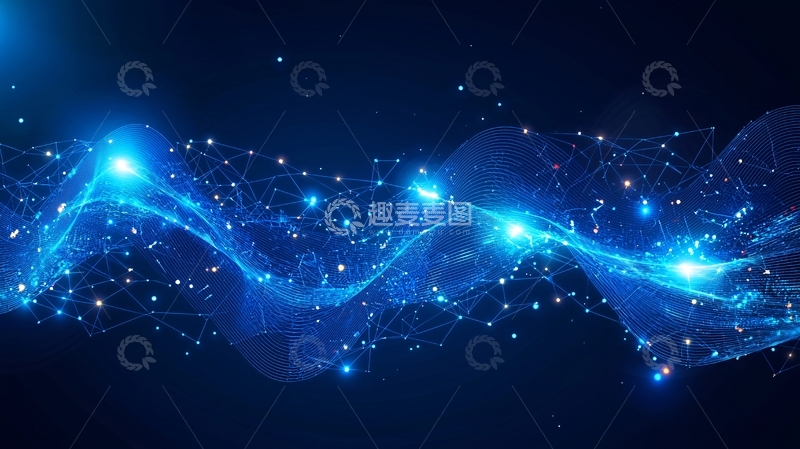 高清大图下载【趣麦麦图】蓝色科技感波浪