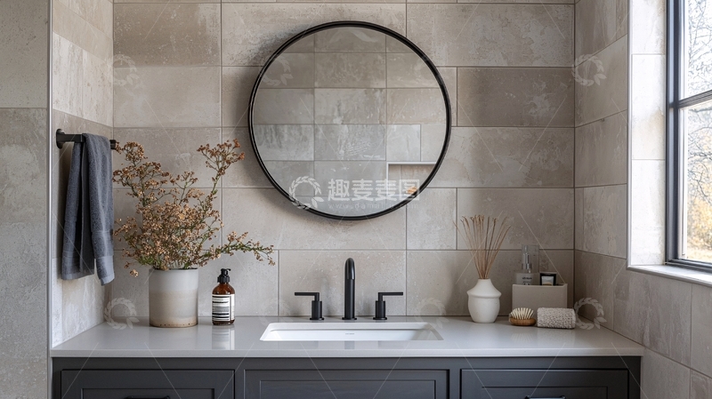 高清大图下载【趣麦麦图】现代简约灰色浴室
