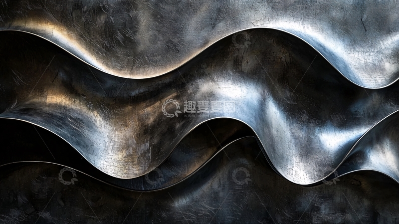 高清大图下载【趣麦麦图】金属波浪纹理