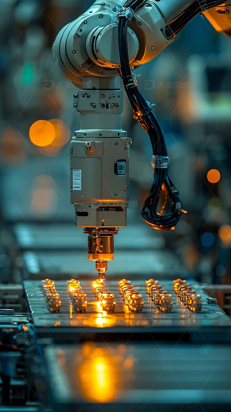 高清大图下载【趣麦麦图】工业机器人自动化生产线