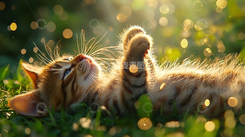 高清大图下载【趣麦麦图】阳光下的小猫