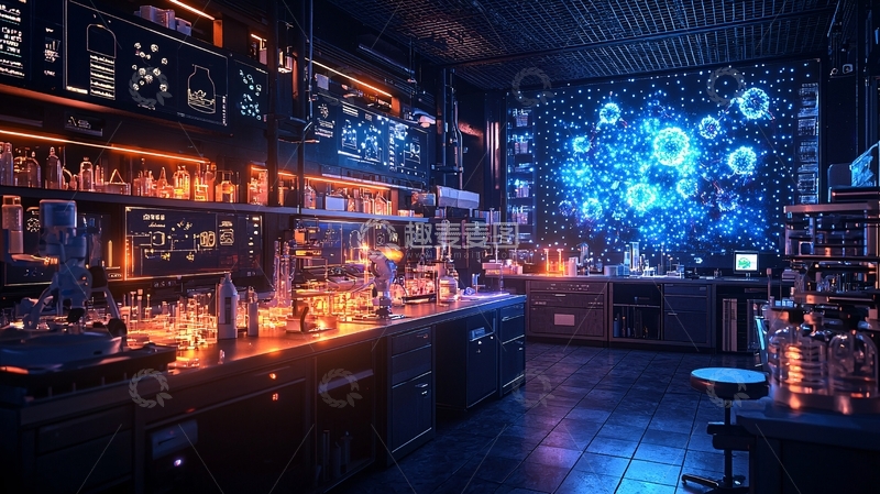 高清大图下载【趣麦麦图】科幻风格实验室