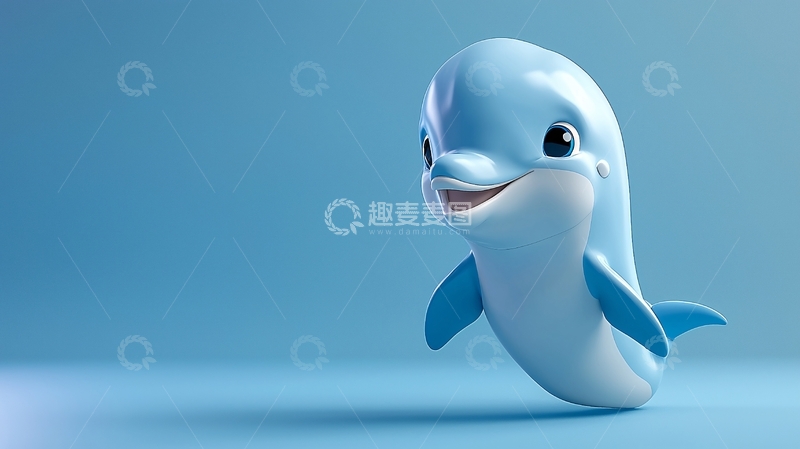 高清大图下载【趣麦麦图】卡通可爱小海豚
