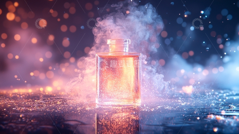 高清大图下载【趣麦麦图】透明瓶子周围有烟雾光斑