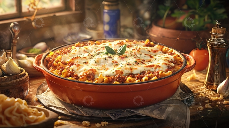 高清大图下载【趣麦麦图】烤箱意面