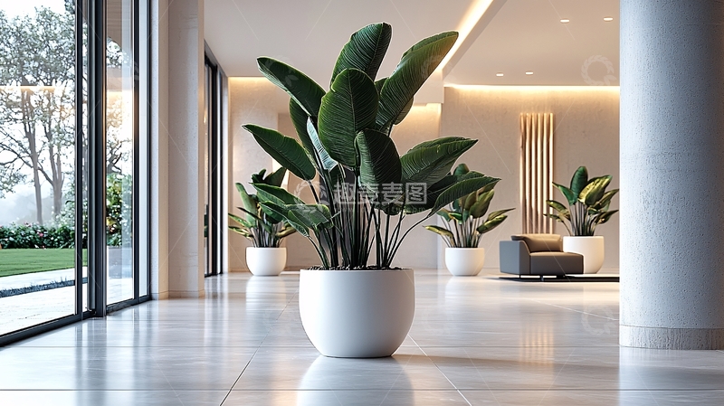 高清大图下载【趣麦麦图】现代简约室内大型盆栽