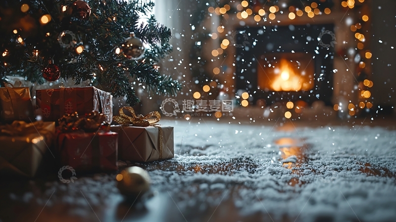 高清大图下载【趣麦麦图】圣诞节礼物堆积如山