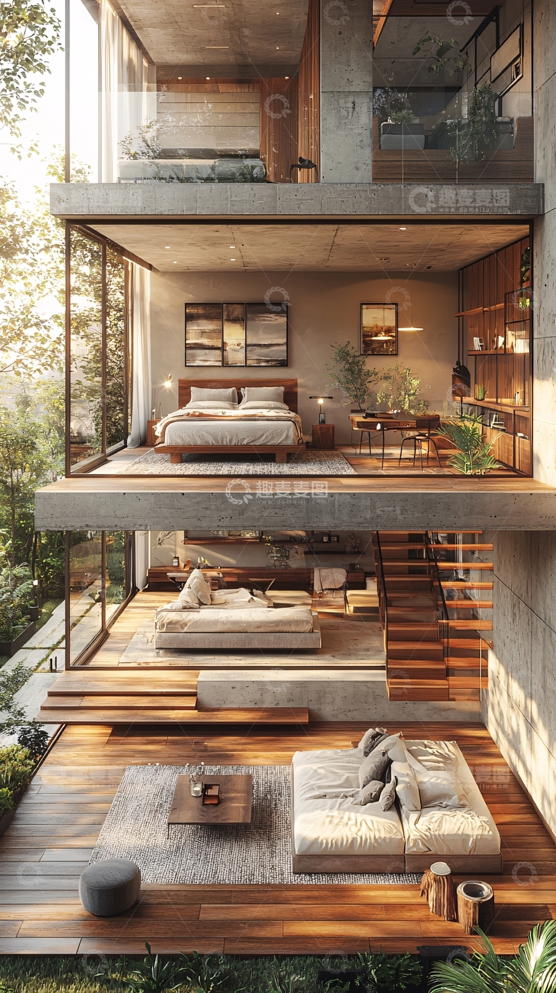 高清大图下载【趣麦麦图】现代简约三层别墅