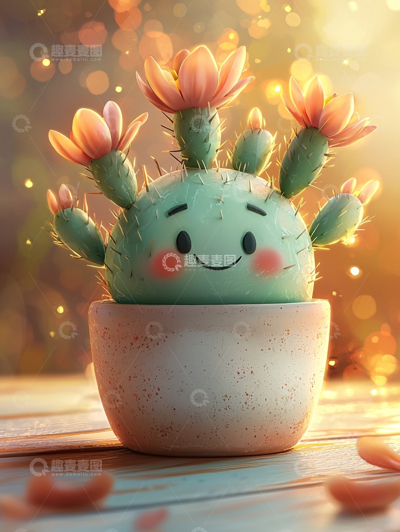 高清大图下载【趣麦麦图】可爱卡通仙人掌