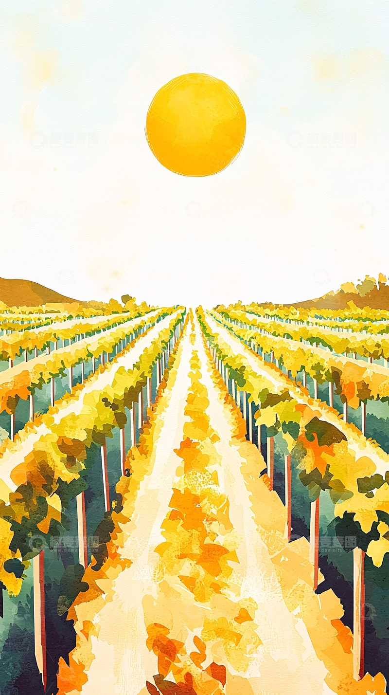 高清大图下载【趣麦麦图】阳光下的葡萄园