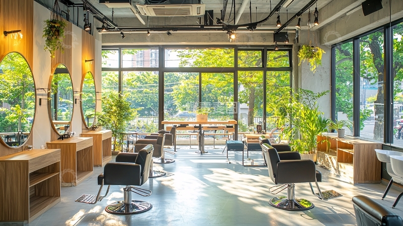 高清大图下载【趣麦麦图】明亮简约的日式理发店