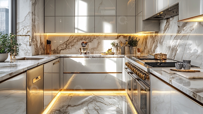 高清大图下载【趣麦麦图】现代轻奢厨房设计