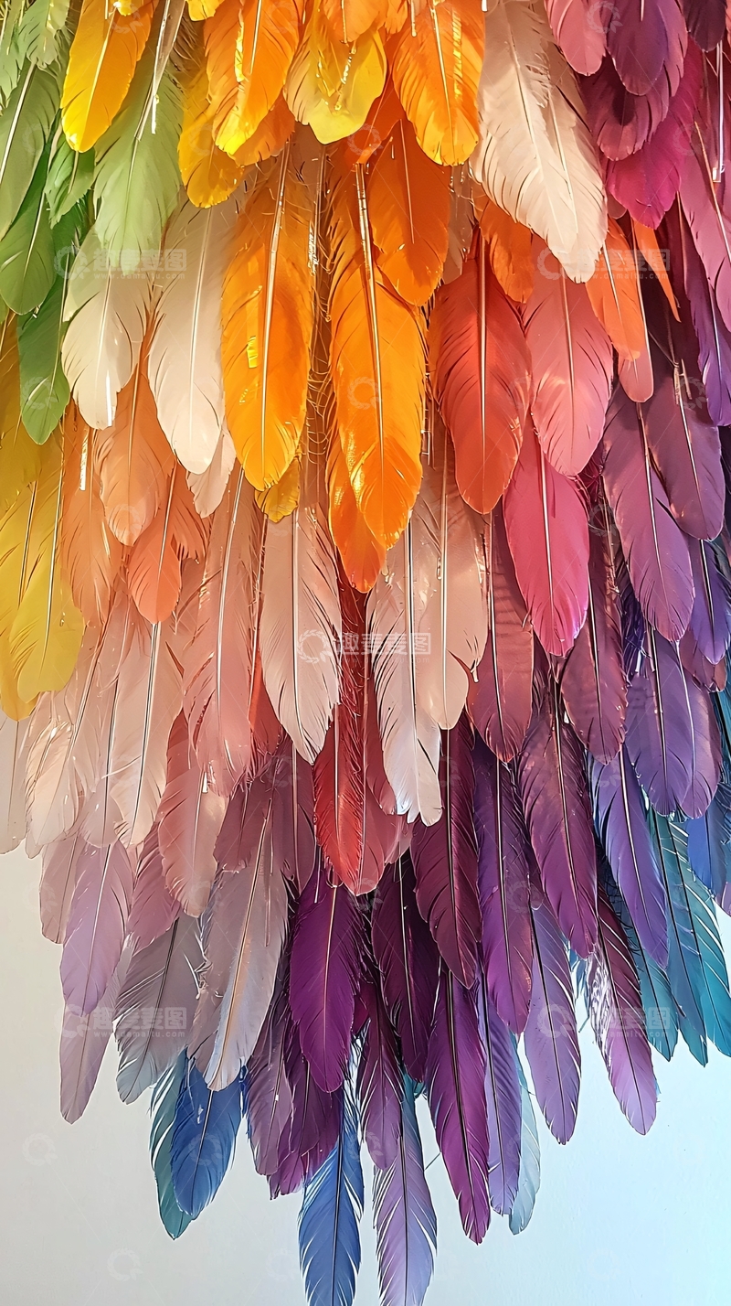高清大图下载【趣麦麦图】彩虹羽毛