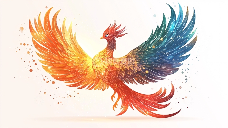 高清大图下载【趣麦麦图】火焰与冰霜的凤凰