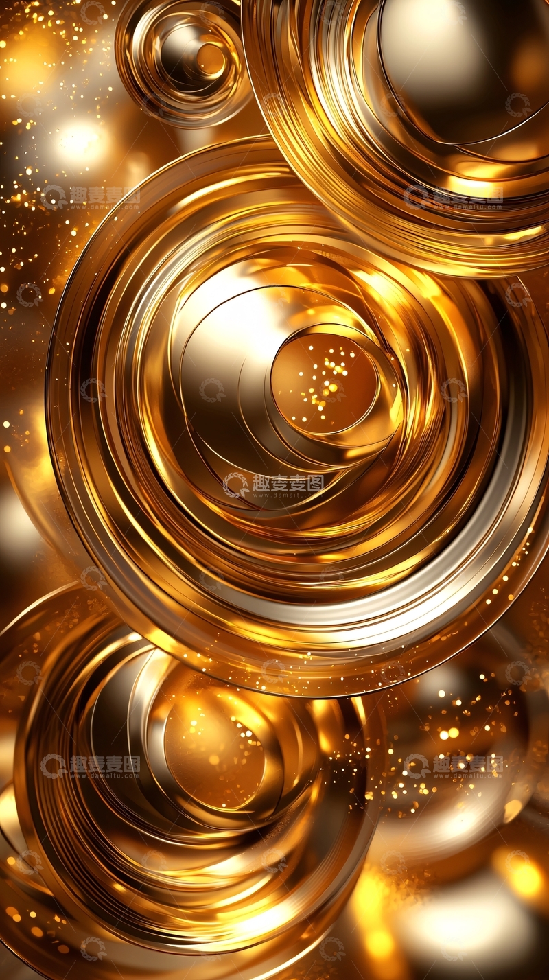 高清大图下载【趣麦麦图】金色圆形环绕光晕