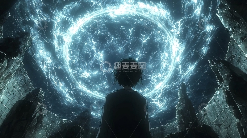 高清大图下载【趣麦麦图】蓝色能量环