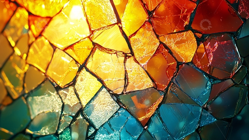 高清大图下载【趣麦麦图】彩色玻璃碎片艺术