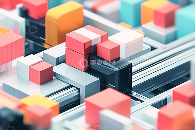 高清大图下载【趣麦麦图】彩色方块堆叠