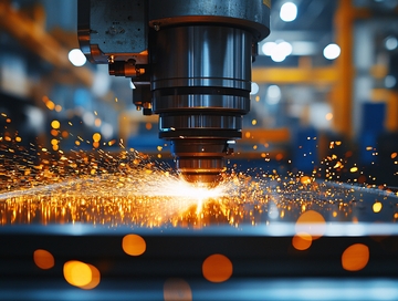 金属加工火花四溅的场景