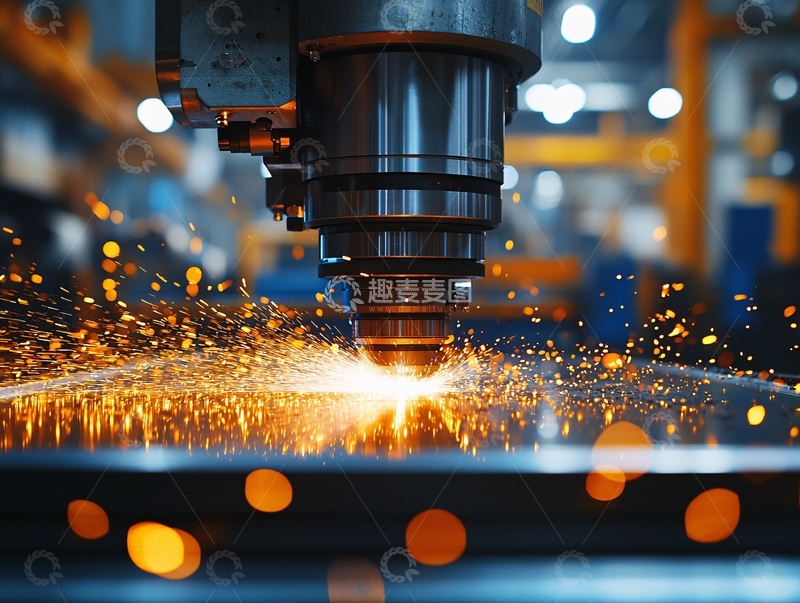 高清大图下载【趣麦麦图】金属加工火花四溅的场景