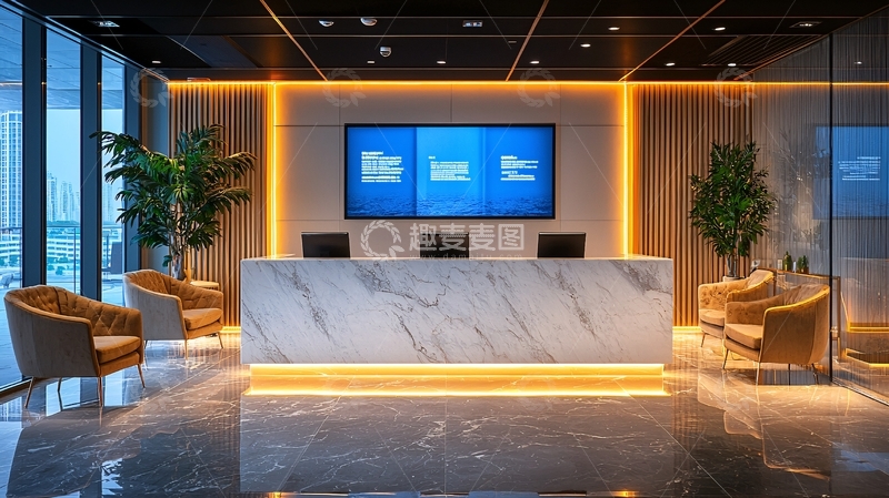 高清大图下载【趣麦麦图】现代办公室接待区
