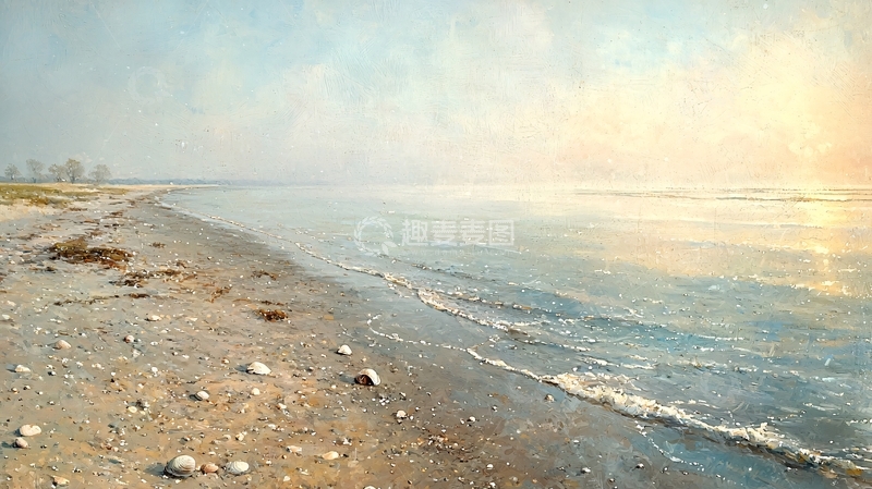 高清大图下载【趣麦麦图】清晨海滩景色