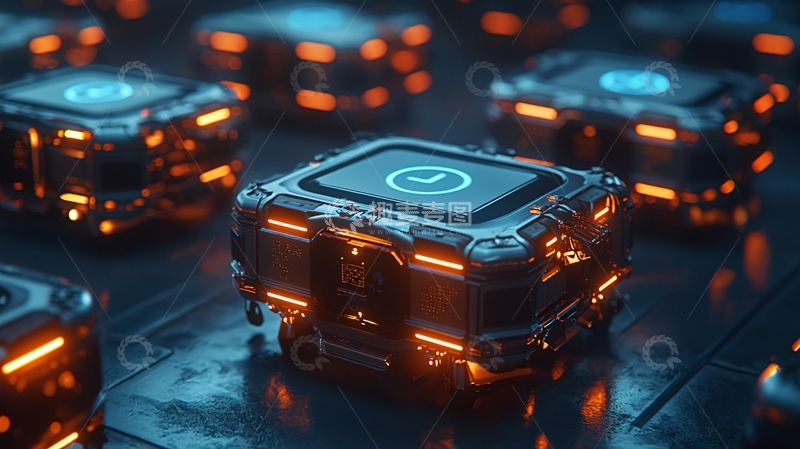 高清大图下载【趣麦麦图】科技感金属方块