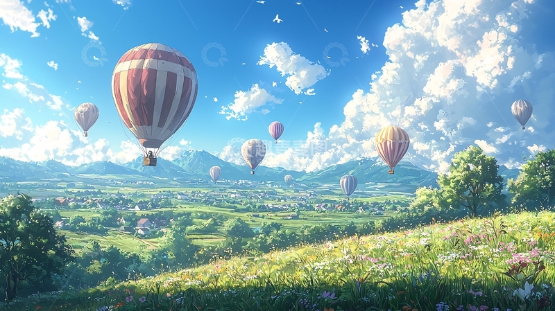 高清大图下载【趣麦麦图】热气球