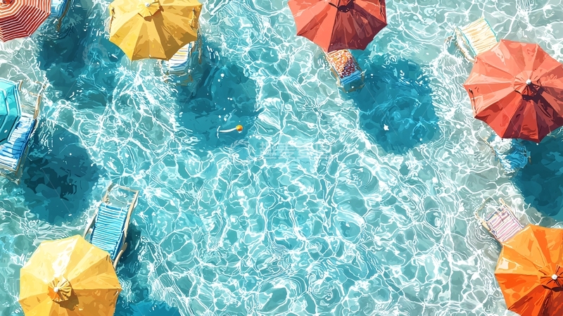 高清大图下载【趣麦麦图】泳池俯瞰图