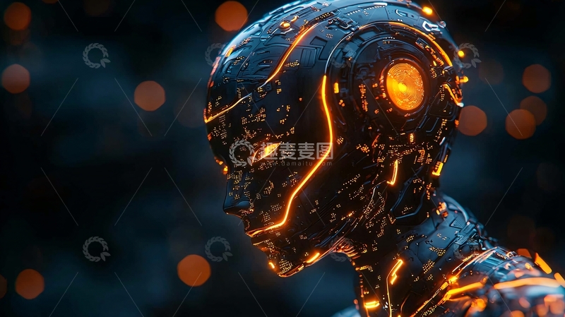 高清大图下载【趣麦麦图】未来感机器人女性