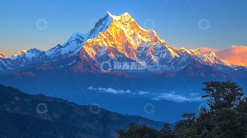 高清大图下载【趣麦麦图】雪山日出46