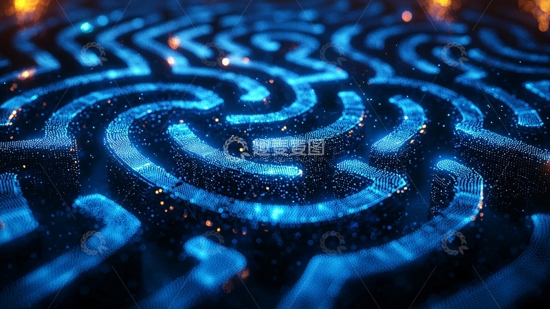 高清大图下载【趣麦麦图】蓝色光线迷宫