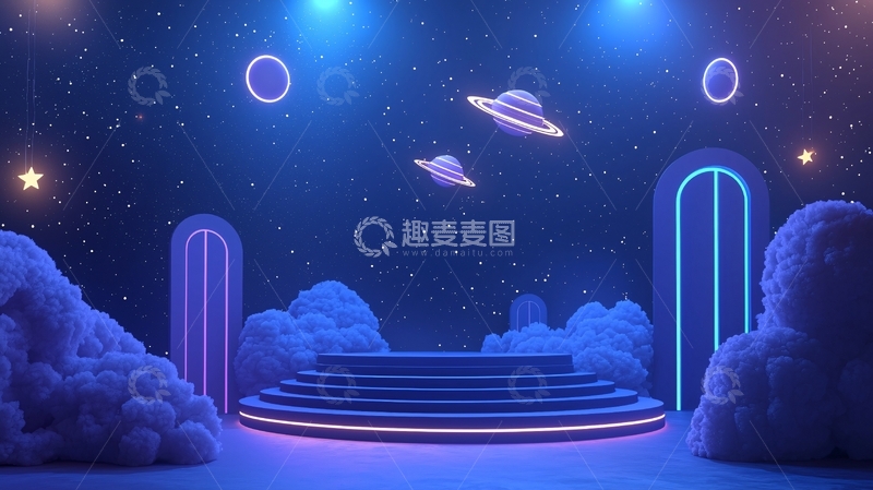 高清大图下载【趣麦麦图】梦幻星空舞台