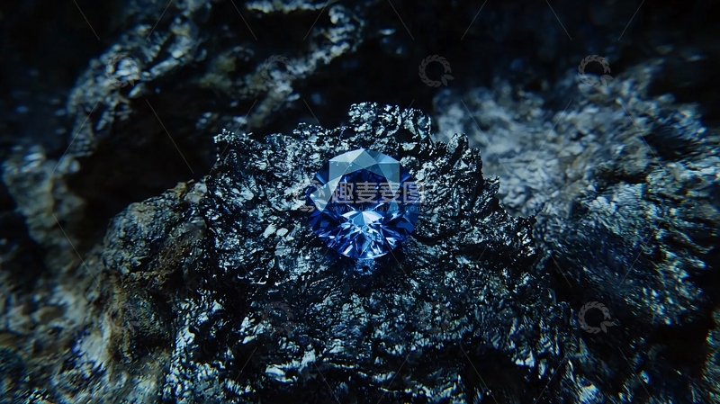 高清大图下载【趣麦麦图】深蓝色宝石藏匿于黑曜岩中